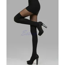 Сексуальная Женская подвязка чулки с поясом ноги бедра высокие колготки черные