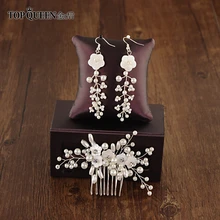 TOPQUEEN HP162 свадебные аксессуары для волос расческа для волос с ручной резной сливой и рисовидным жемчугом невесты украшения для волос высокое качество