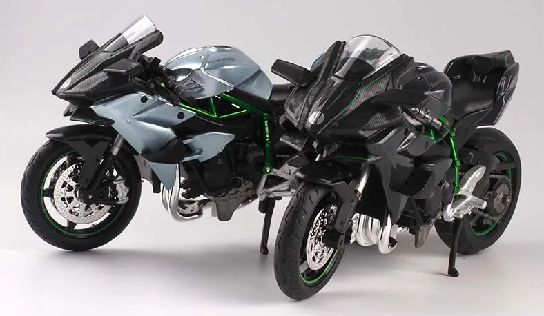 1/12 масштаб Kawasaki Ninja H2R литье под давлением спортивный велосипед гоночный мотоцикл supercharged модель миниатюры велосипед игрушка для детей