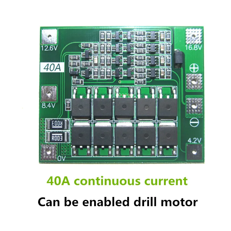 4S 40A Li ion Lithium Battery 18650 Charger PCB BMS Protection Board For Drill Motor 14.8V 16.8V Lipo Cell Module|Интегральные