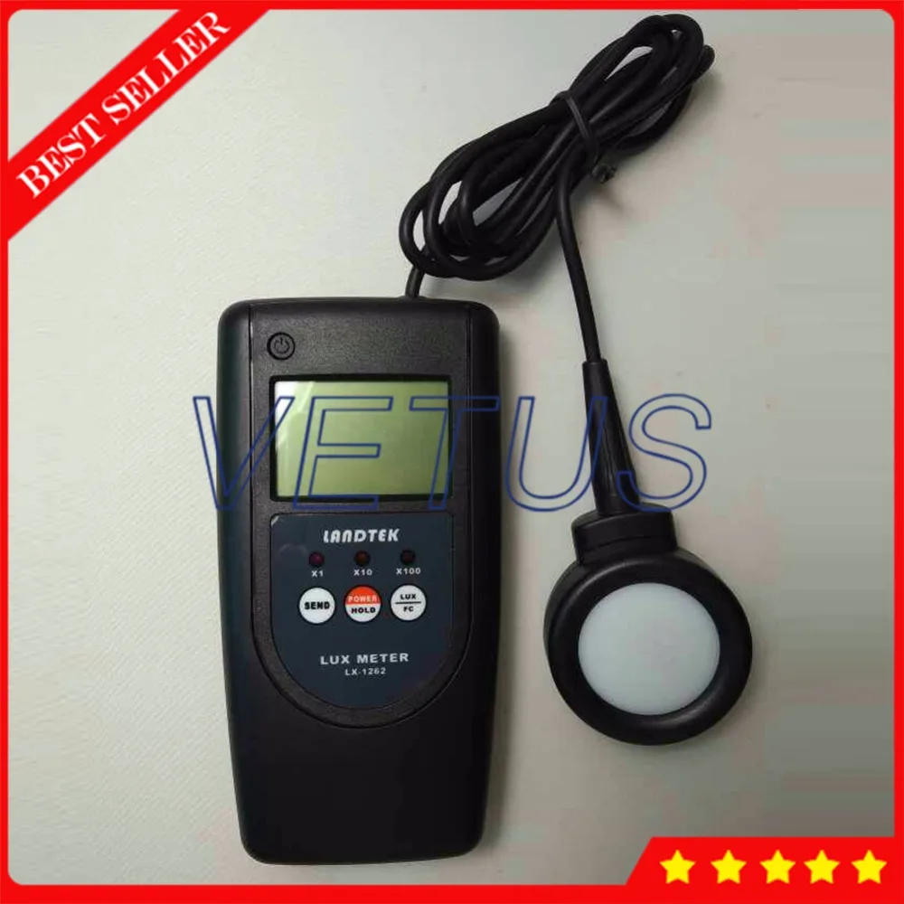 LX-1262V Высокое разрешение Luminometer отдельный тип цифровой свет Lux метр цена с 200, 000Lux ЖК дисплей Luminance метр