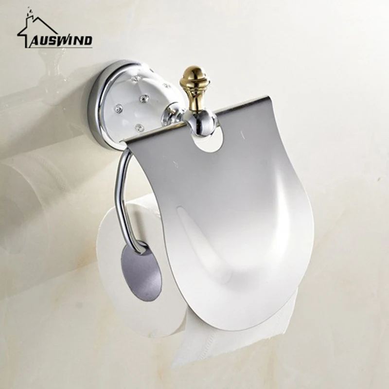 AUSWIND, современный латунный Серебряный набор для ванной комнаты, набор аксессуаров для ванной комнаты с бриллиантами и звездами, набор современных хрустальных аксессуаров для ванной комнаты