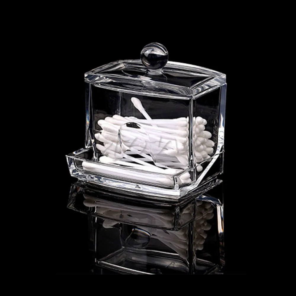 

Cotton pads Clear ABS Makeup Cotton Swabs Holder Bin Storage Container Organizer Box