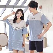 Летние аккуратный, милый любителей сексуальная ночная рубашка женские осенние хлопок Pijama де, комплект одежды для дома