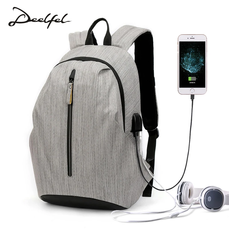 

Deelfel 15.6 inch Laptop Backpack Men Large Capacity USB Charging Travel Waterproof Backpack Men School bags for Teenage