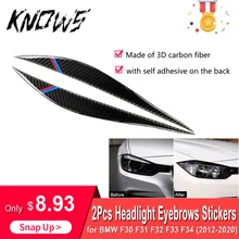 Farol de fibra de carbono, adesivos para sobrancelhas, espelho retrovisor, cobertura de farol, decoração para bmw f30 f31 f32 f33 f34