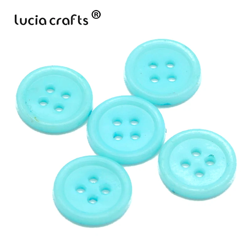 Lucia crafts 50/100 шт./лот одноцветные резиновые круглые плоские с оборота пластиковые кнопки DIY Швейные Детские аксессуары для рубашек, одежды E0401 - Цвет: Color3 Light blue