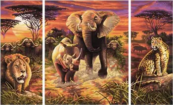 

Animal DIY Diamond panting Elephant DIY Cross Stitch Sets For Embroidery kits, 3pcs painting for home decoration free shipping