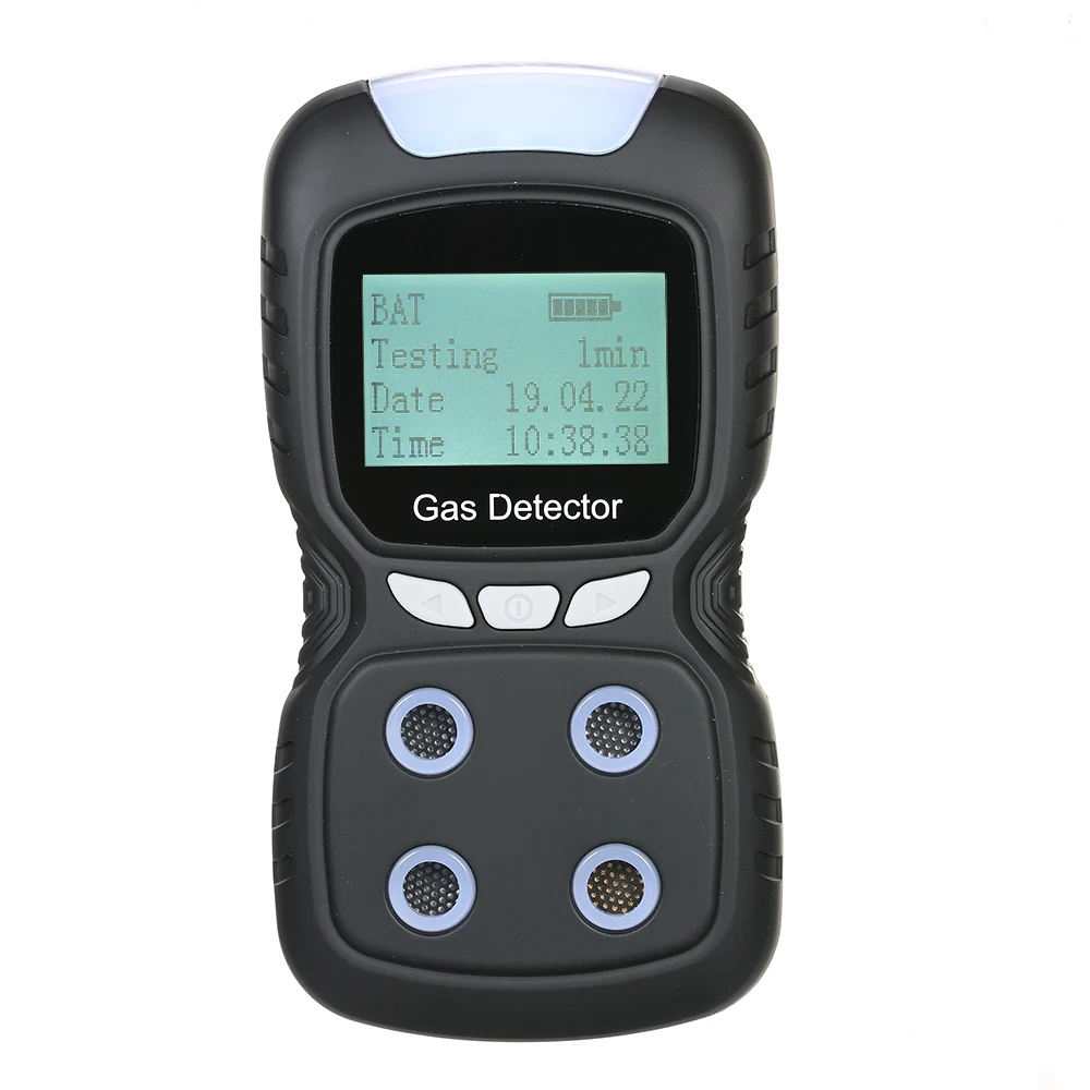 

EU Plug 4 In 1 Gas Detector CO H2S O2 LEL Analyzer Combustible Gas Leakage Sensor Monitor with Sound Light Vibration Alarm