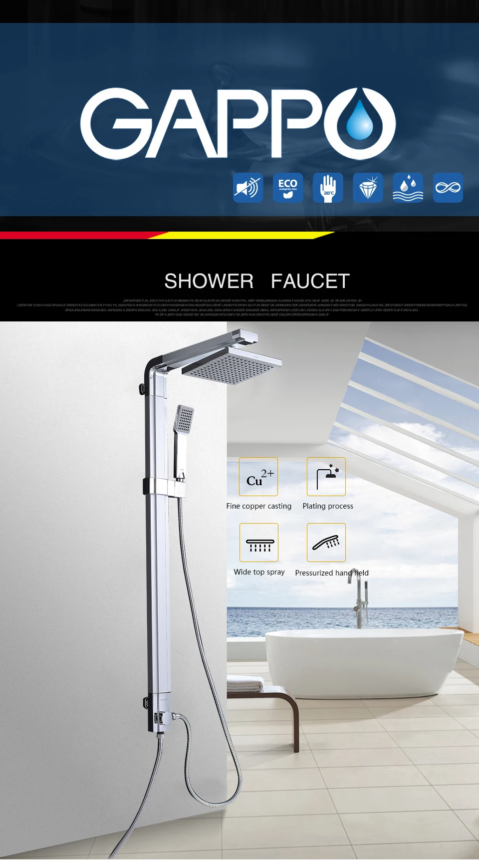 Gappo Bathroom Shower Faucet Wall Bath Shower Faucets Set Waterfall Wall Shower Mixer Tap Bathtub Taps Rain Shower Head Set Bath Shower Faucet Faucet Setbathroom Shower Faucet Aliexpress