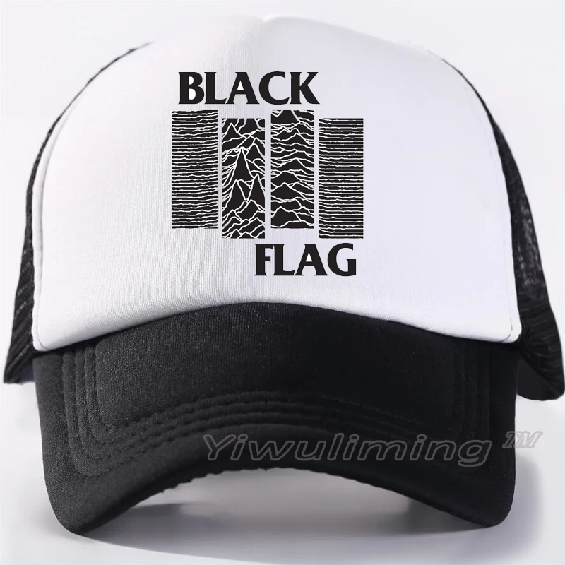 

New Summer Trucker Caps black flag Cool Summer Black Adult Cool Baseball Mesh Net Trucker Caps Hat for Men Adjustable