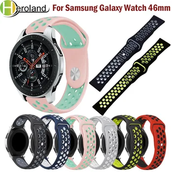 

2018 new Silicone Strap Band 22mm Replacemet for Samsung Galaxy Watch 46mm wristband Breathable smartwatch watchband 2 Colors