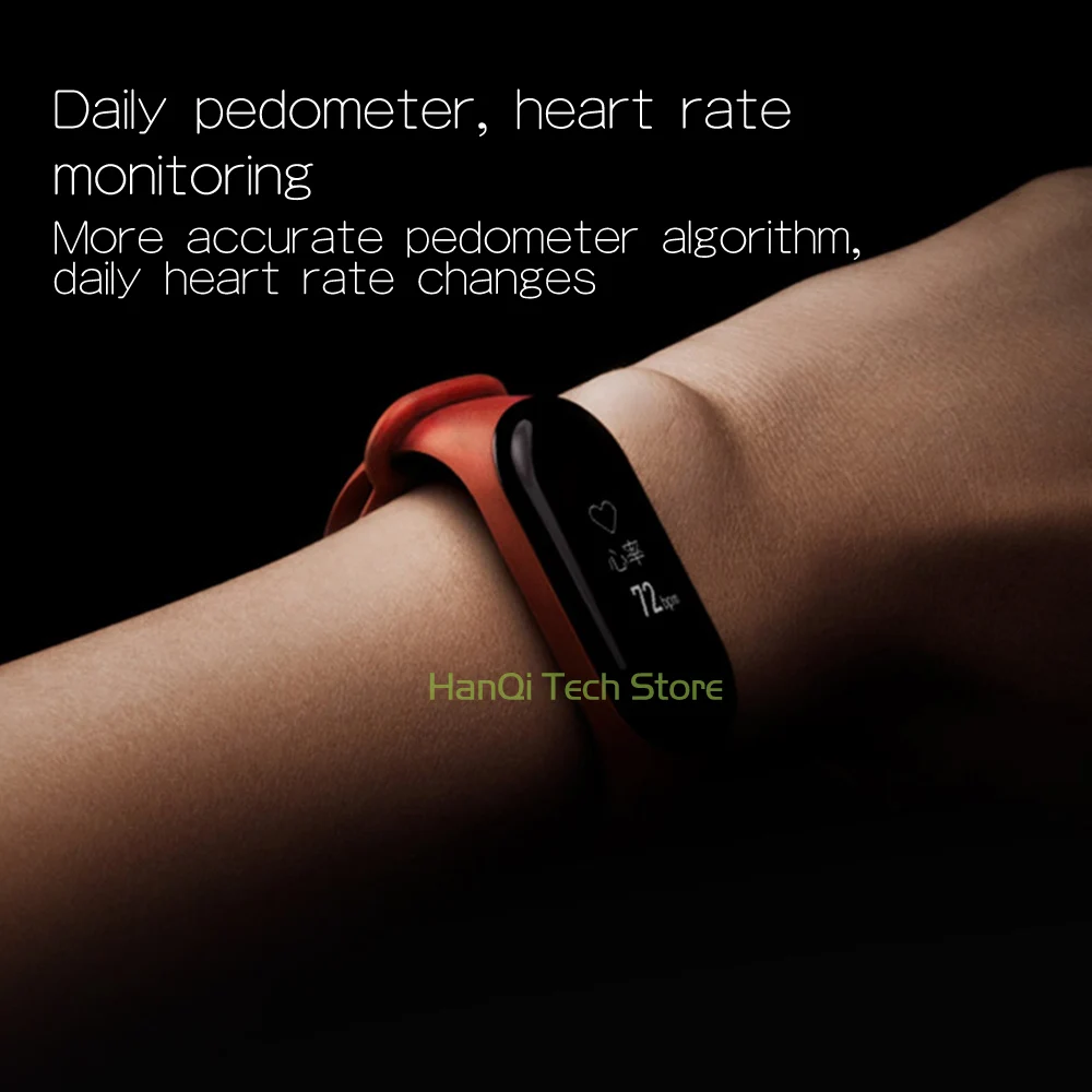 Умный фитнес браслет Xiaomi Mi Band 3 оригинальный MiBand большой сенсорный экран OLED