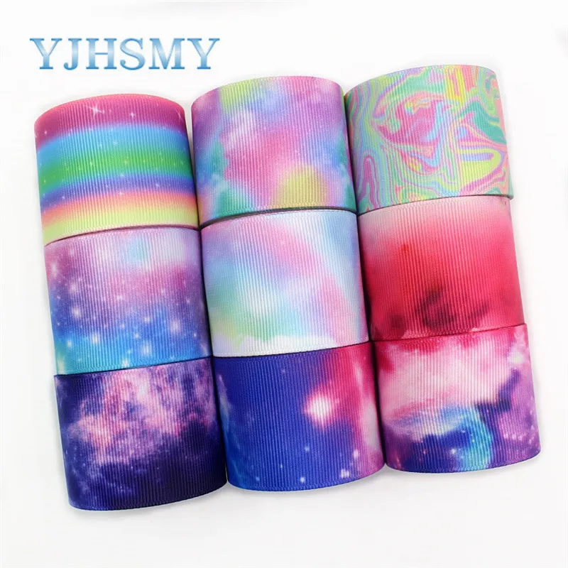 

YJHSMY I-19529-1332,38mm 5yards Star color thermal transfer printing grosgrain ribbon, bow DIY jewelry ornament
