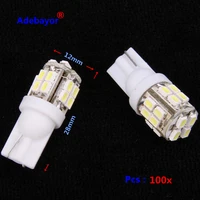 100pcs T10 DC12v 194 W5W 20 SMD LED 3014 3020 Auto Wedge Lights License Plate Bulbs Turn Signal Marker Lamps 1206 Dome Adebayor