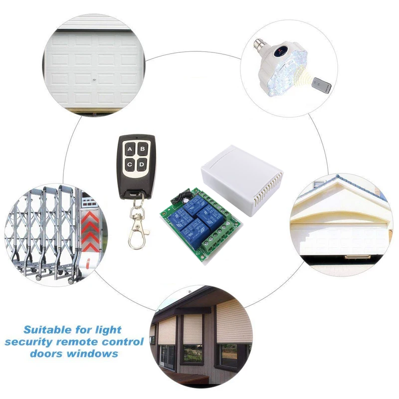 433 МГц Беспроводной дистанционного Управление Переключатель длинный диапазон AC DC 12V 1CH/4CH модуль приемника радиорелейной линии с 4 канальный РЧ пульт дистанционного управления 433 МГц Transmitt