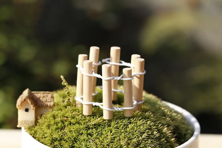 Мини-фигурка ремесла растительный горшок садовое украшение миниатюрное сказочное садовое Украшение DIY статуэтки - Цвет: white fence