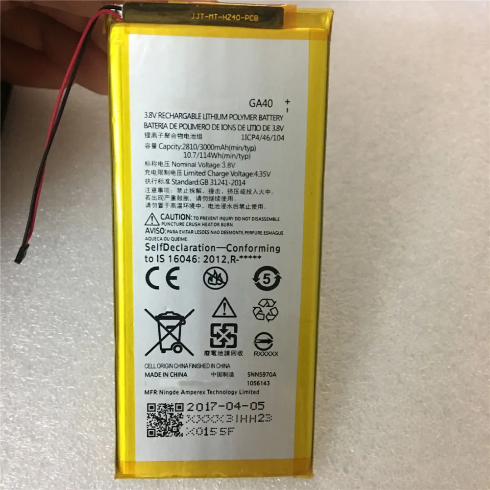 1x3000 mAh GA40 сменный литий-полимерный аккумулятор для Motorola Moto G4 Plus GA40 GA 40