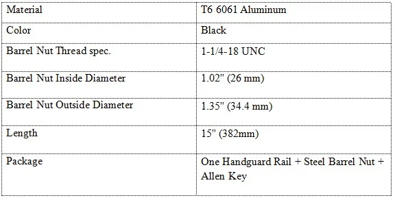 AR15 15 ''дюймовый черный Бесплатная поплавок Системы зажима KeyMod Handguard Пикатинни fit. 223/5. 56 винтовка