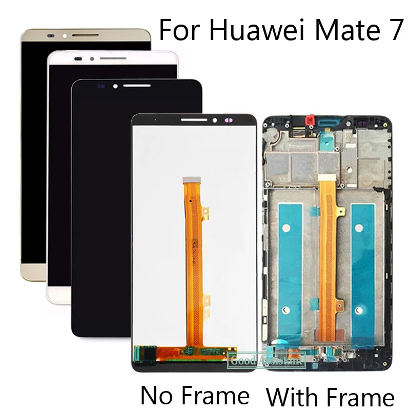 

High Quality 6.0 inch For Huawei Ascend Mate 7 Mate7 MT7 LCD Display + Touch Screen Digitizer Assembly Replacement With Frame