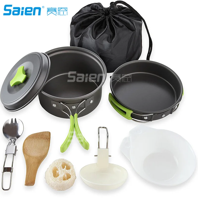 

Arcadia Outdoors Cookware Mess Kit for Camping, 11 Piece Cookset, Lightweight, Durable, & Compact, Includes Pots, Bowls, Utensil