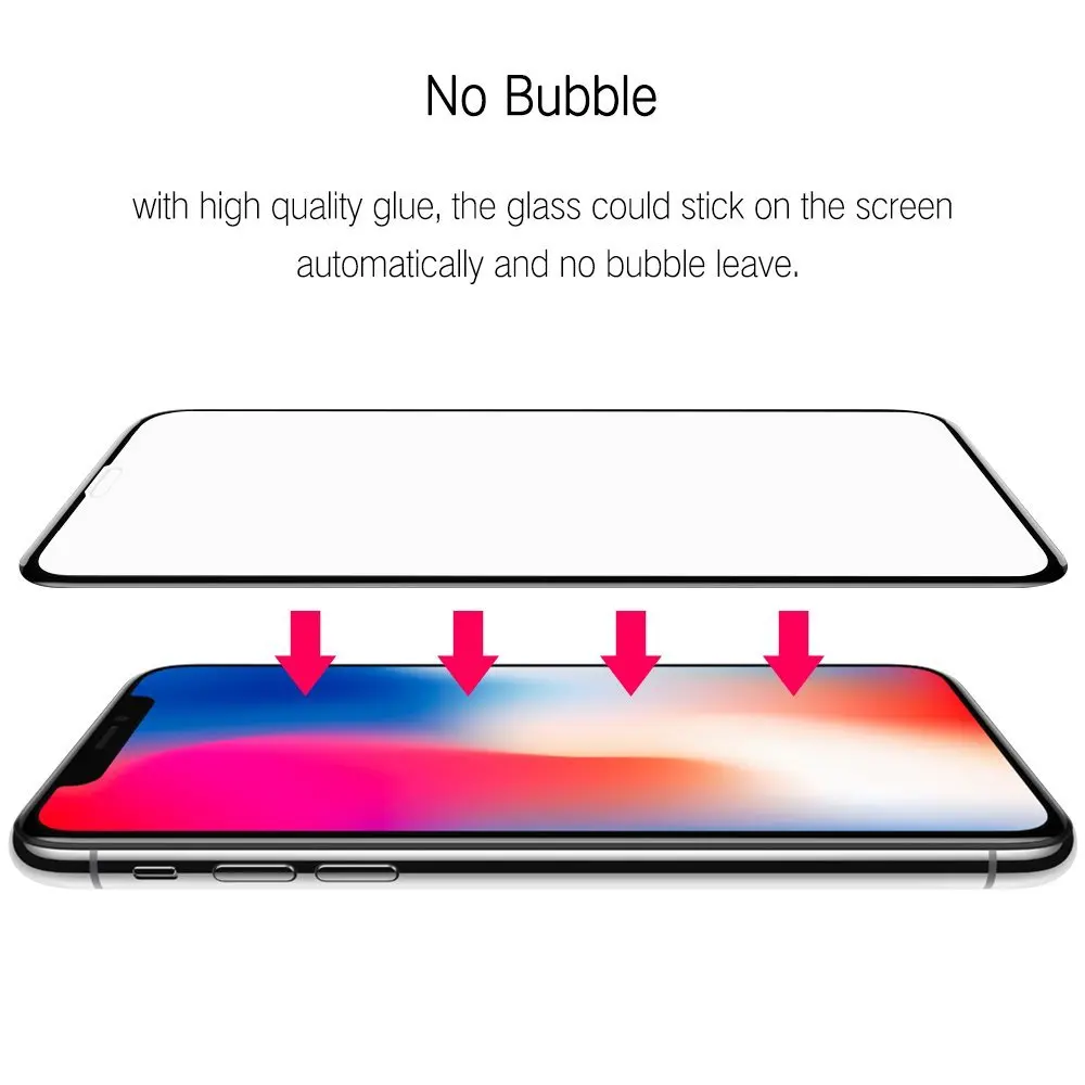 4D защита для экрана с изогнутыми краями iPhone X 10 стекло полное покрытие закаленное