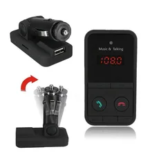 USB Charger for Phone Wireless Bluetooth FM Transmitter Modulator Hands Free Car Kit MP3 Audio Player SD LCD Display