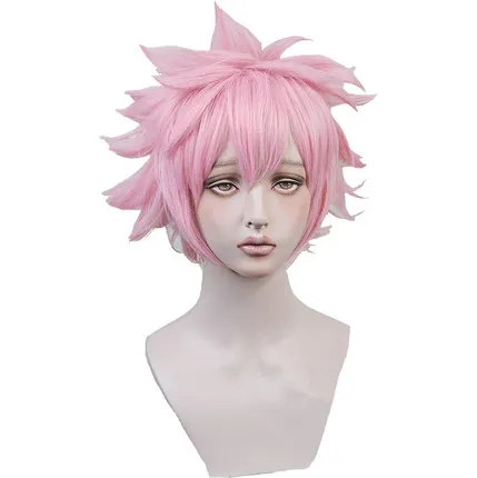Парик из синтетических волос Boku no Hero Academia Ashido Mina Короткие Розовые термостойкие