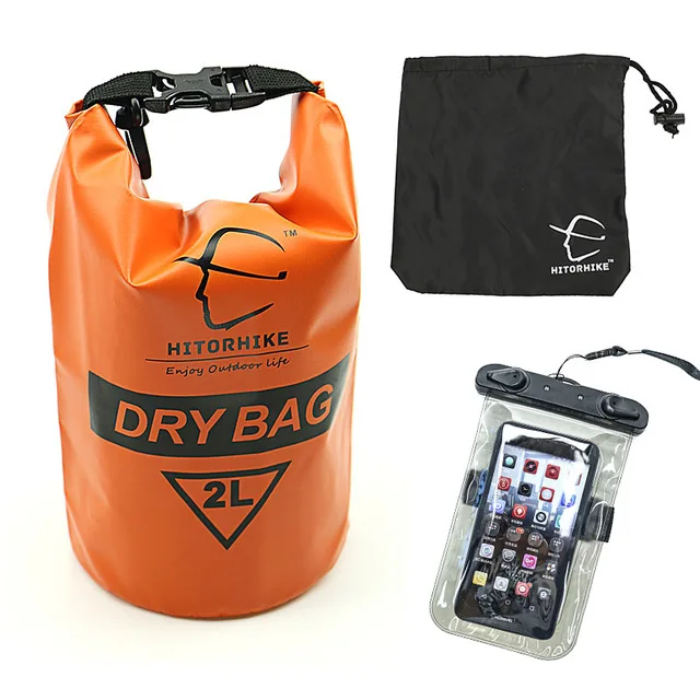 2L для использования вне помещений ПВХ IPX6 Водонепроницаемый сухой мешок с чехол для телефона прочный легкий нетонущий браслет Кемпинг Пеший Туризм рюкзак сумки для плавания - Цвет: Orange