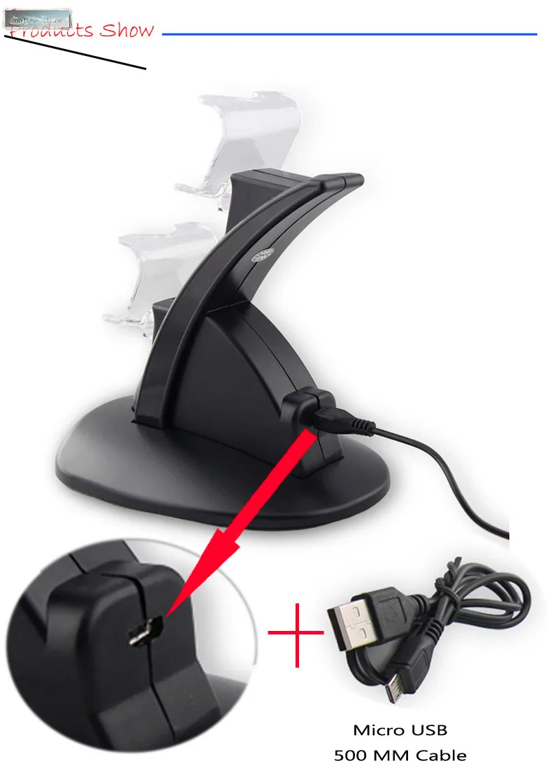 

PS4 Accessories Dual Micro USB Charger Dock Joystick PS4 Charging Station for PlayStation 4 Dualshock4 Controller Charger Stand