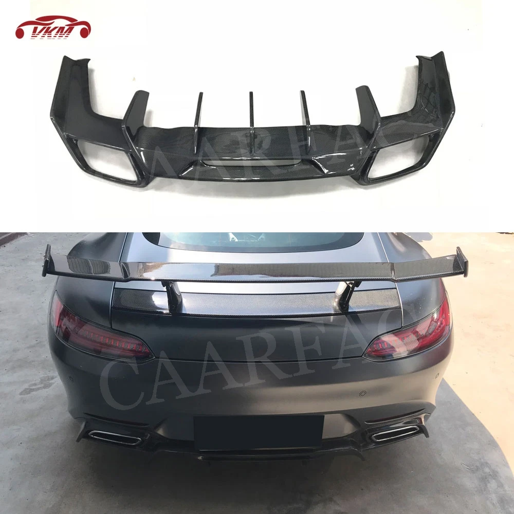 

GT GTS Carbon Fiber Rear Lip Diffuser Spoiler for Mercedes Benz AMG GT AMG GTS AMG GTR Coupe 2 Door FRP Bumper Guard
