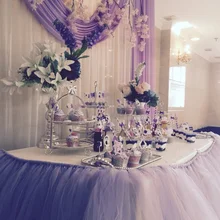 Свадьба День рождения Крещение DIY пышная марли пряжи банкетный стол юбка торт скатерть tabeskirt