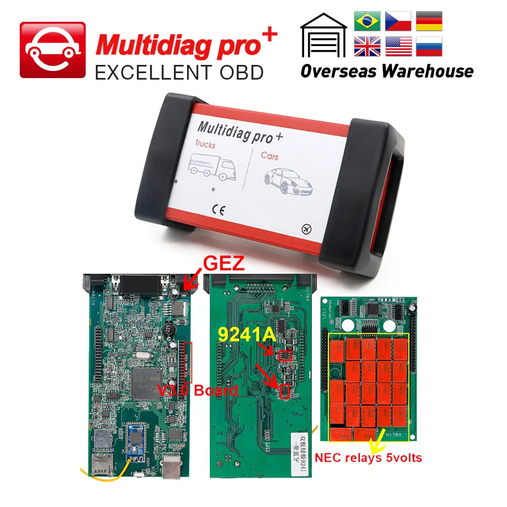 

Multidiag pro obd ii CDP TCS cdp pro bluetooth 2016.1/2015.R3 software OBD2 scan for Cars/Trucks OBDII auto diagnostic scanner