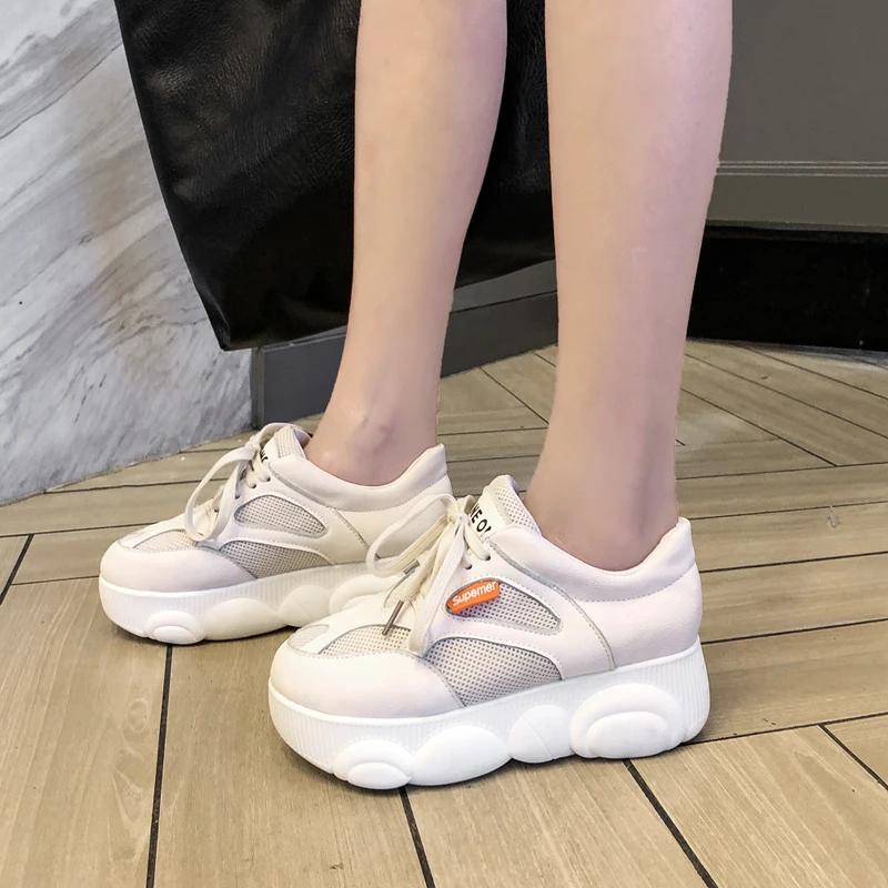 

2019 New Fashion Whiter Platform Sneakers Spring Ladies Causal Shoes Woman Leather Platform Shoes Women Sneakers Chaussure Femme