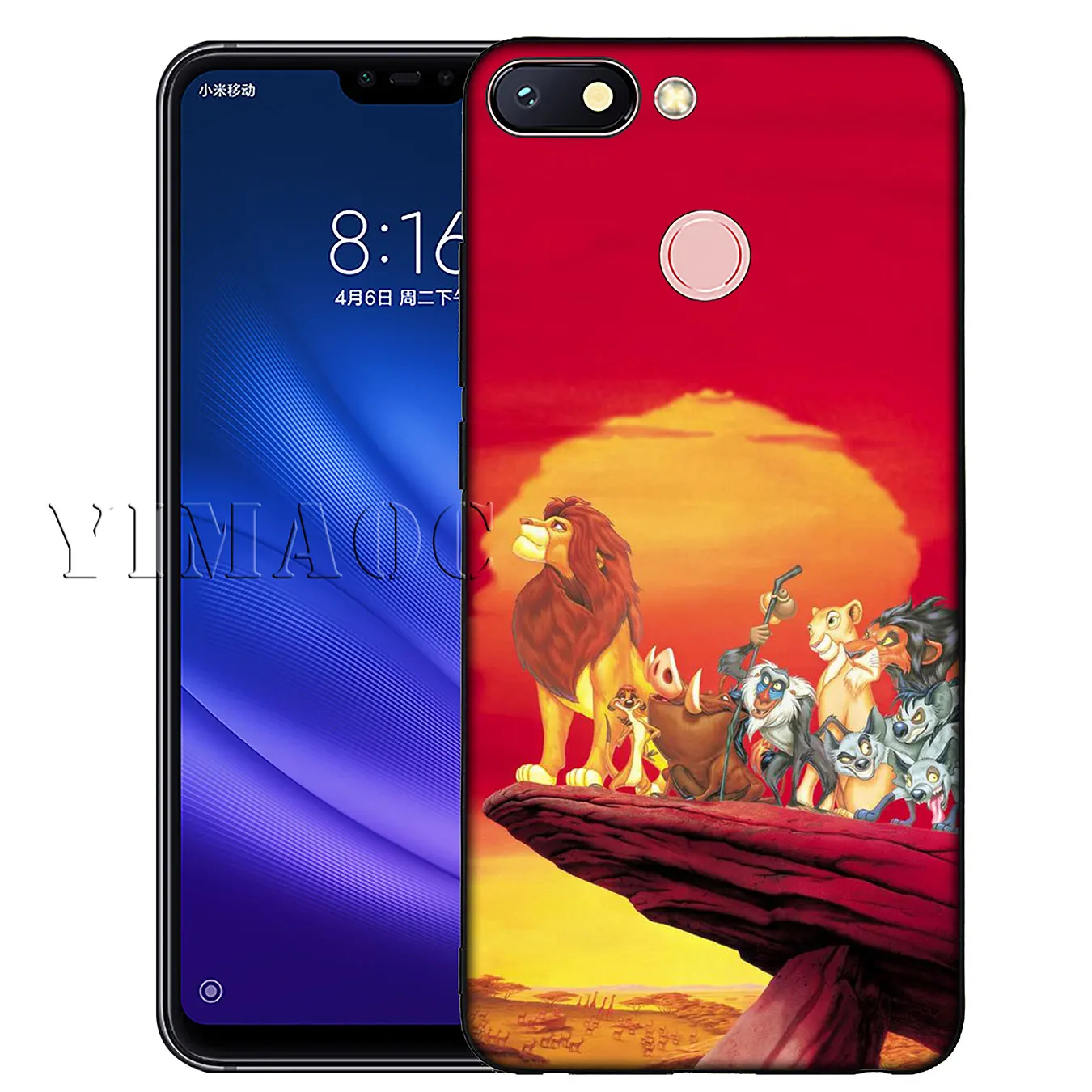 Мягкий силиконовый чехол для телефона YIMAOC с изображением Льва, короля поросенка, кота для Xiaomi Redmi K20 6A 7A Note 8 7 5 6 Pro Plus, черный чехол из ТПУ - Цвет: 1