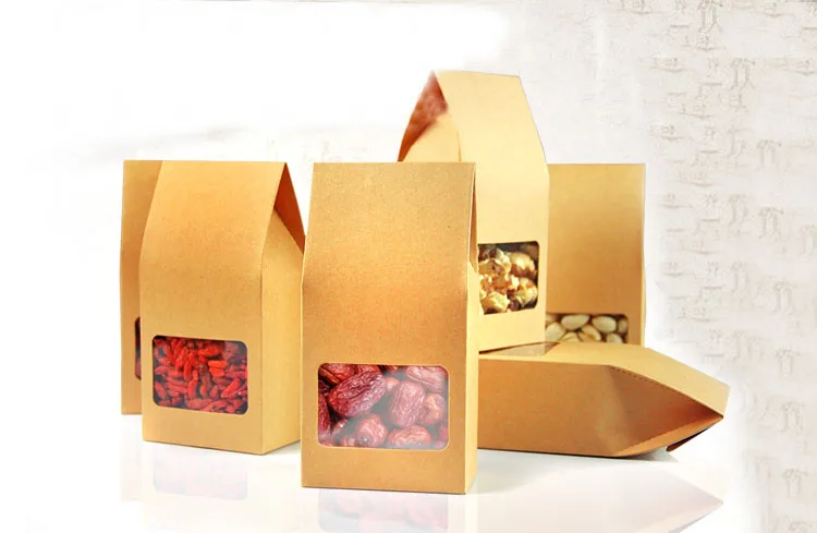 8*15,5*5 см 50 шт качественная упаковочная подставка из крафт-бумаги, мешок для еды, квадратная коробка, пакеты для орехов/чая/торта/печенья/кофе