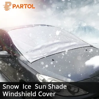 Partol Universal Fit Automobile Sunshade Cover Snow Ice Shield for Windshield Winter Summer Car Front Window Windscreen Covers