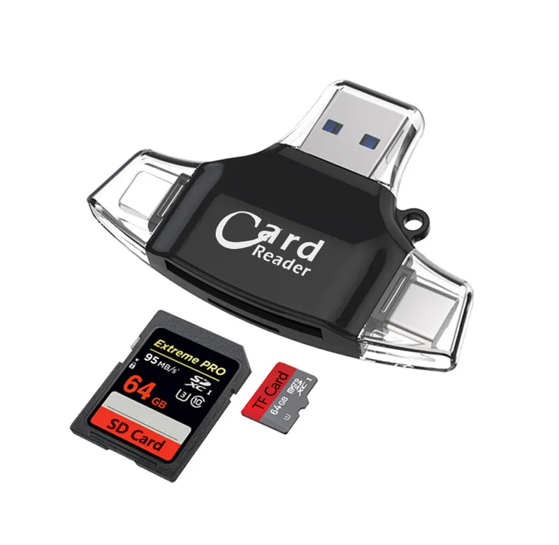 Все в 1 устройство для чтения SD карт памяти Microsd USB C TF адаптер SDHC Type OTG iPhone XS MAX XR 6