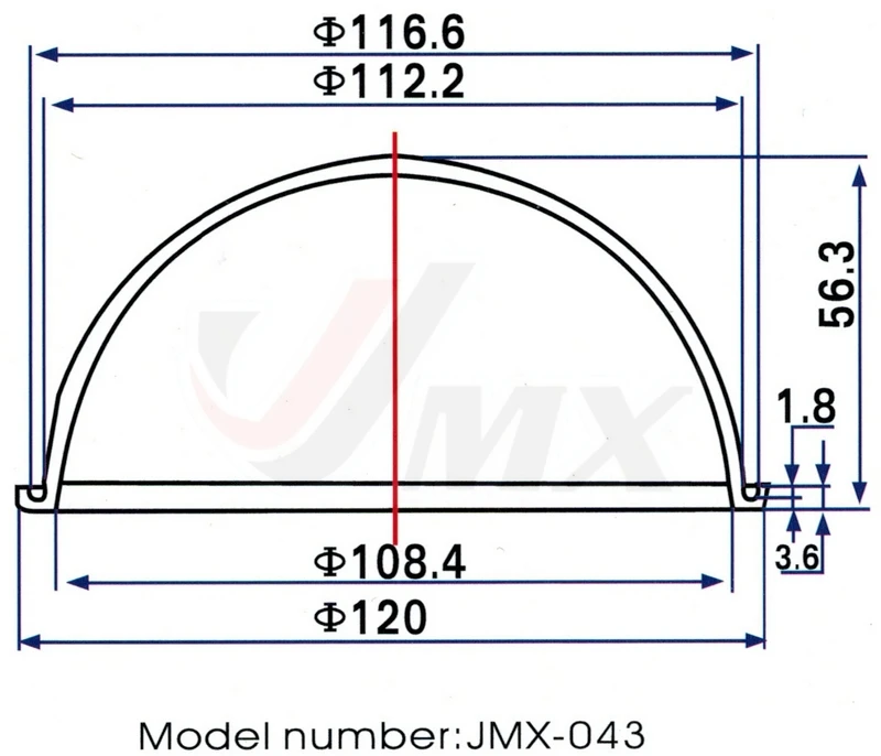 JMX 4.3 INCH Acrylic Indoor / Outdoor CCTV Replacement Clear Camera Dome Housing