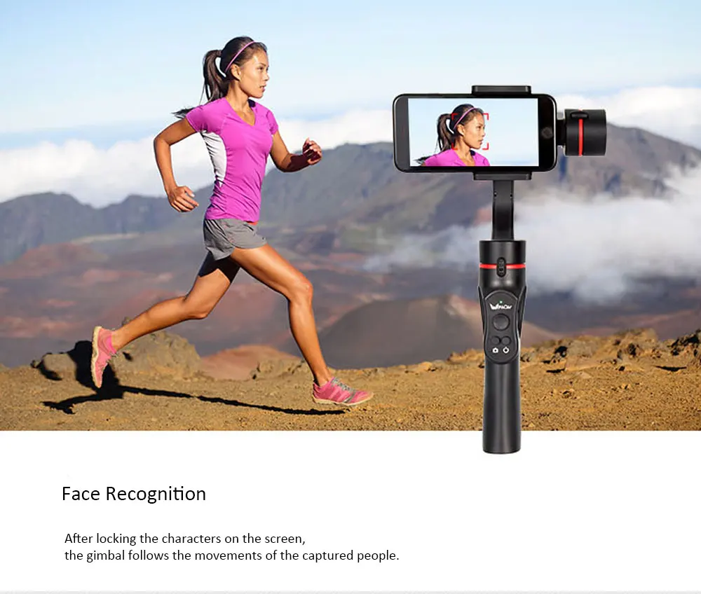 

Wewow A5 3-Axis Handheld Gimbal Tripod Holder Video Stabilizer Face Recognition For 4-5.5 Inch Smartphone Wireless Action Camera