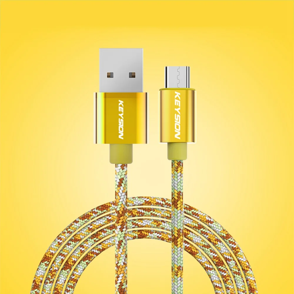 KEYSION Micro USB кабель 2.4A нейлон Быстрая зарядка USB кабель для передачи данных для samsung Xiaomi Tablet Android мобильный телефон usb зарядный шнур - Цвет: Оранжевый