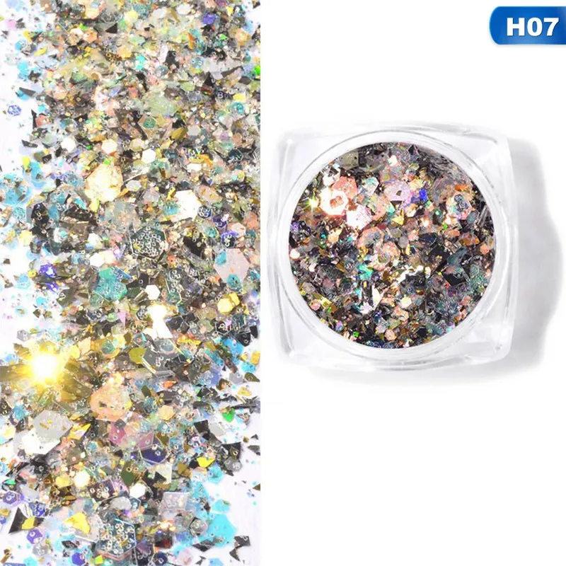 New Shining Light Onion Powder Ultra-thin Nail Glitter Sequins Fashion Colorful Glitter Acrylic Powders For Nail Art - Цвет: H07