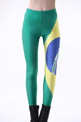 Кубок мира в Бразилии флаг Брюки для девочек модные женские туфли Бразилии Леггинсы для женщин цифровой печати Леггинсы для женщин Высокая