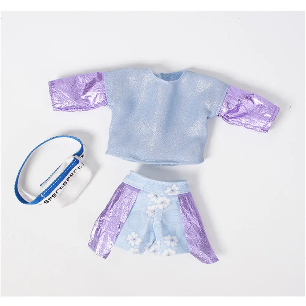Одежда для кукол DBS Blyth icy фиолетовая шифоновая футболка и джинсовые брюки