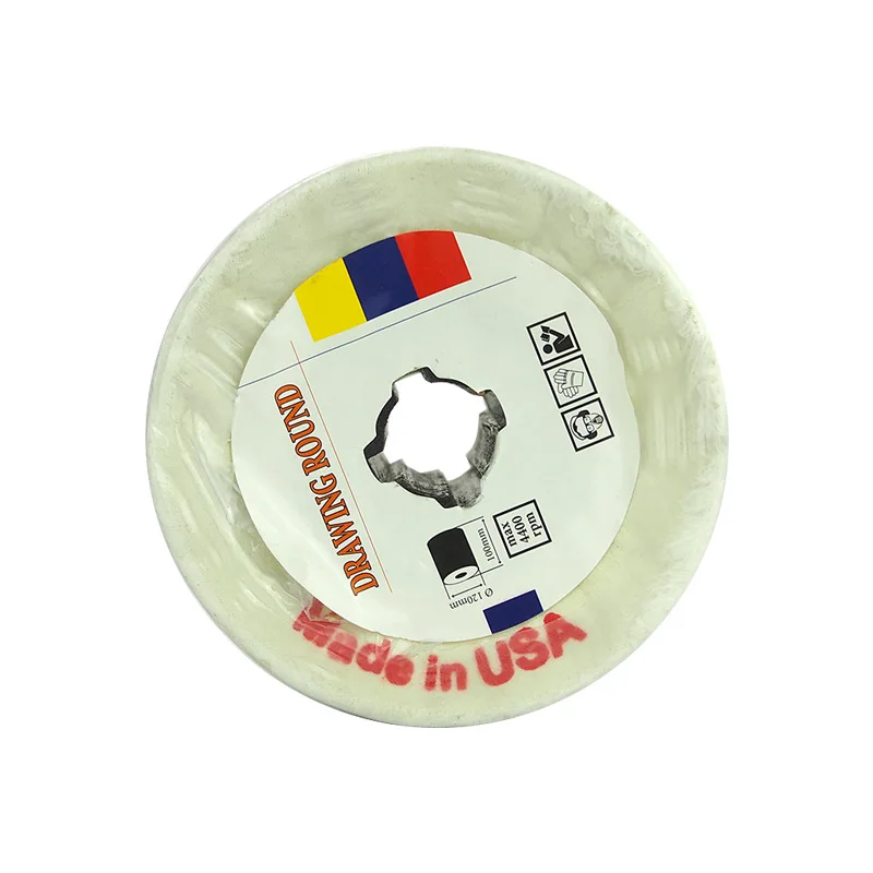 100*100*19mm White cloth round Drum Wool Striping Wheel Stainless Steel
