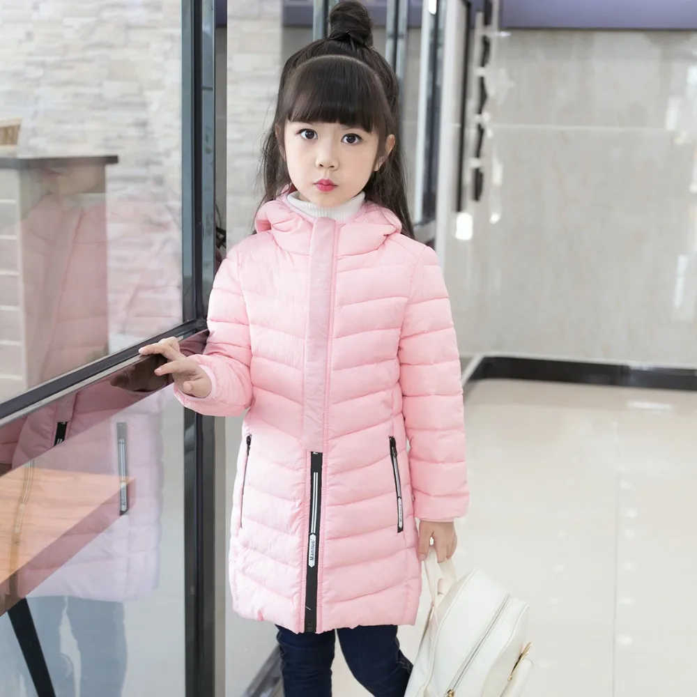 

JKP 2018 Winter children's hooded cotton clothing in the big children's long coat boys and girls Slim coat tide Parkas MF-318