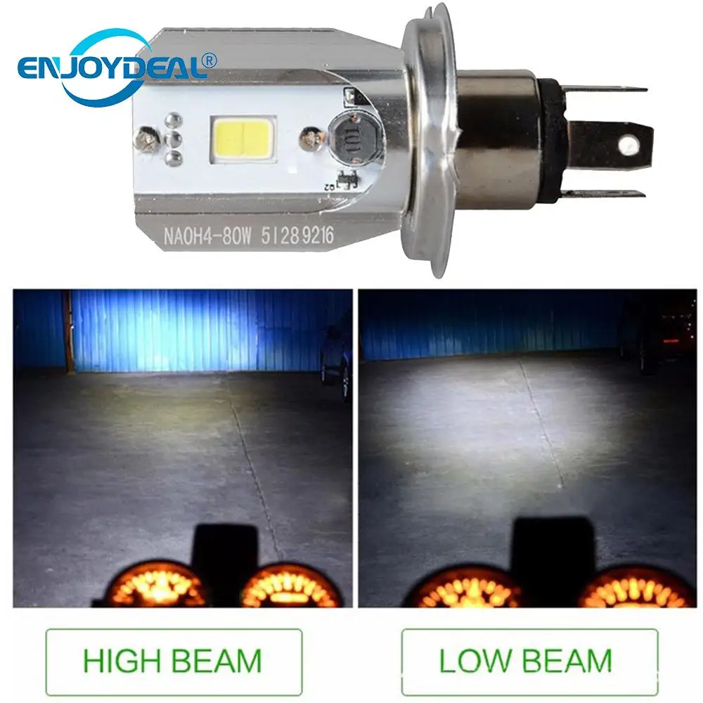 H 4 Led Headlight Motorcycle Moped Light Bulbs Turn Signal 6000K Scooter Bulb Motorbike | Лампы и освещение