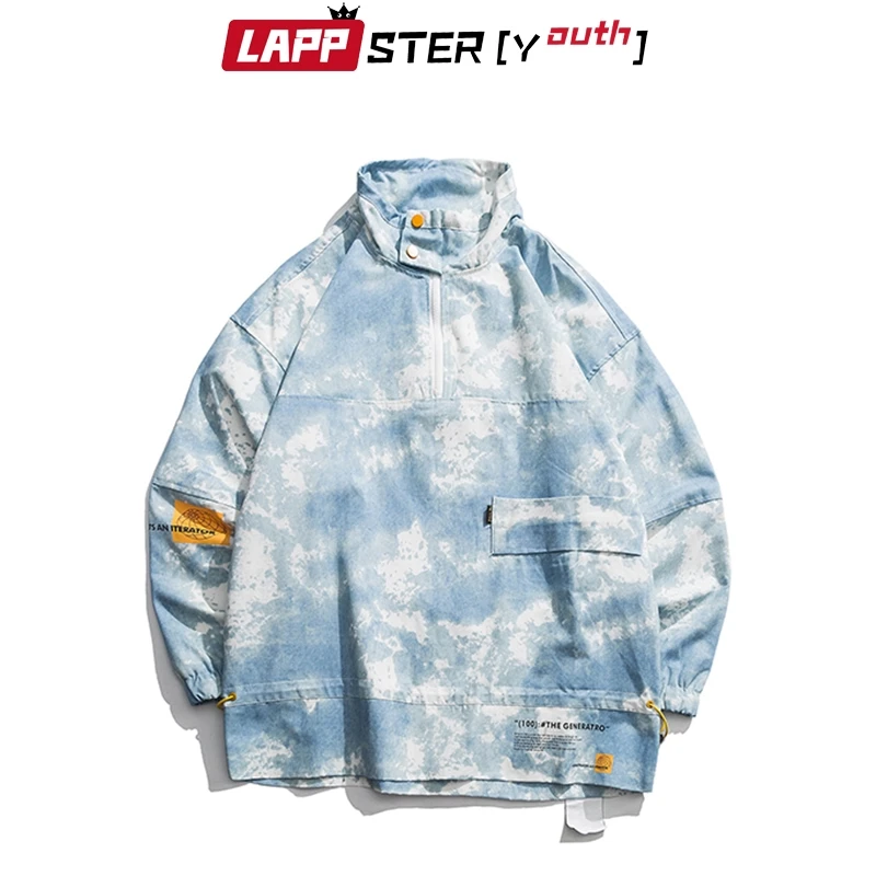 

LAPPSTER Men Tie Dye Japanese Streetwear Hoodies Sweatshirts 2019 Mens Hip Hop Fashions Sweathirt Designer High Quality Hoodies
