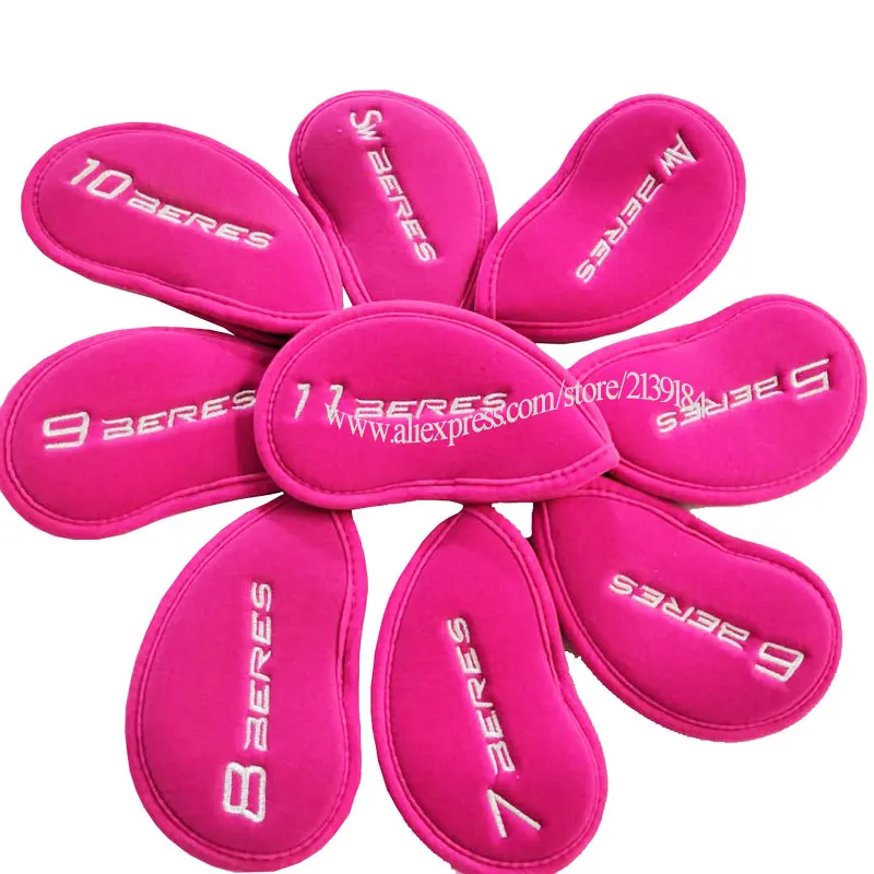 

Cooyute New Golf headcover HONMA Golf irons head cover Pink Unisex Skull Clubs head cover Set Free shipping