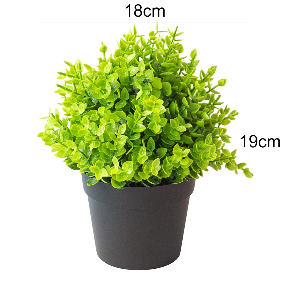 1Pc Artificial Grass Greenery Potted Bonsai Home Office Garden Furniture Decor artificial flowers